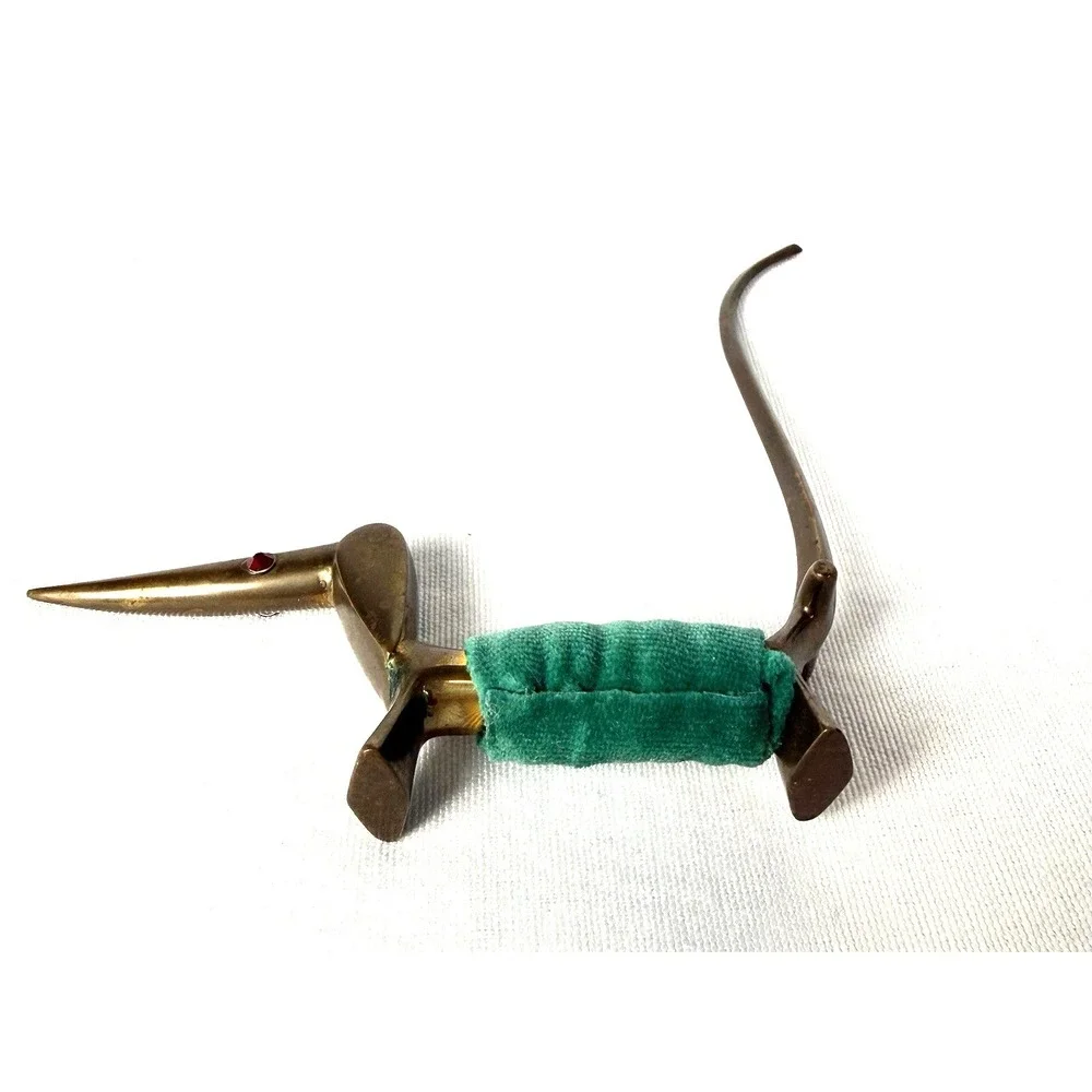 Walter Bose Type Dog Dachshund weiner dog Ring Holder MCM Vintage
